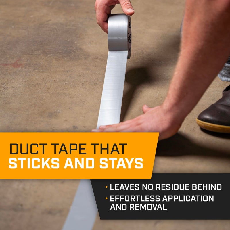 Lockport Duct Tape Heavy Duty Waterproof - 30 Yards x 2 Inch - 12 Roll Pack Silver Duct Tape Bulk Pack - No Residue, Flexible, Strong, All-Weather and Easy Tear - Grey Heavy Duty - Image 4